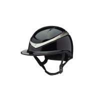 Capacete Charles Owen Halo Luxe com pala larga Preto / platina brilhante