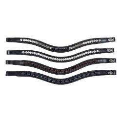 Frontal acolchoado ondulado com strass HFI Preto / prateado Frontal acolchoado ondulado com strass HFI Preto / prateado