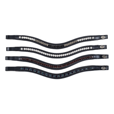 Frontal acolchoado ondulado com strass HFI Preto / prateado Frontal acolchoado ondulado com strass HFI Preto / prateado