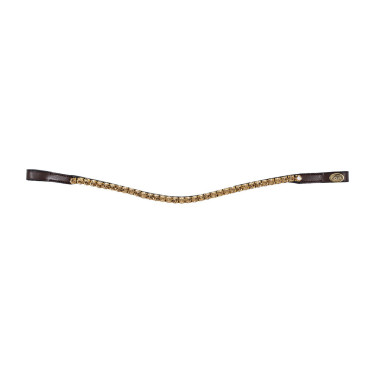 Frontal vaga strass HFI Castanho / dourado