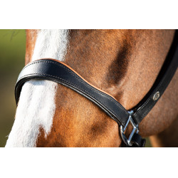 Caveção em couro HFI bicolor Preto / conhaque Caveção em couro HFI bicolor Preto / conhaque