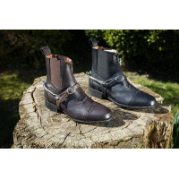 Tiras de esporas em couro HFI Preto