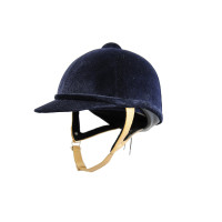 Capacete Charles Owen Wellington Classic Flesh Marinho com glitter