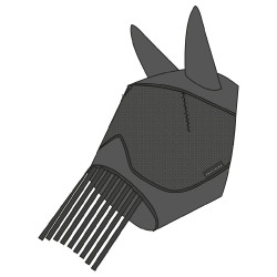 Máscara anti-moscas anti-UV Equithème com Franjas