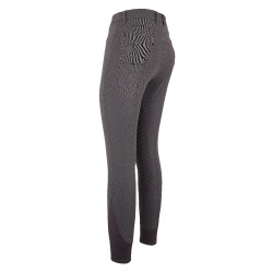 Calça de equitação Easy Rider Evita FullGrip Pérola fumê Cinzento