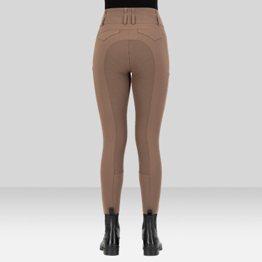 Calça de equitação Euro-Star Aurelia Grip Connect Full Caramelo Castanho