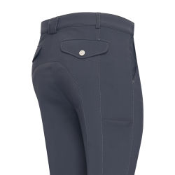 Calça de equitação Euro-star Gabriel Grip Connect Knee Cinza magnet Cinzento