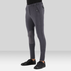 Calça de equitação Euro-star Gabriel Grip Connect Knee Cinza magnet Cinzento