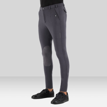 Calça de equitação Euro-star Gabriel Grip Connect Knee Cinza magnet Cinzento