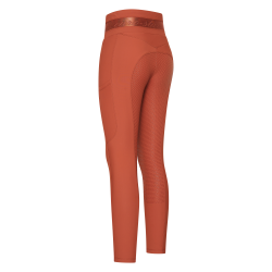 Legging de equitação Euro-Star Impress FullGrip Canela escura Laranja