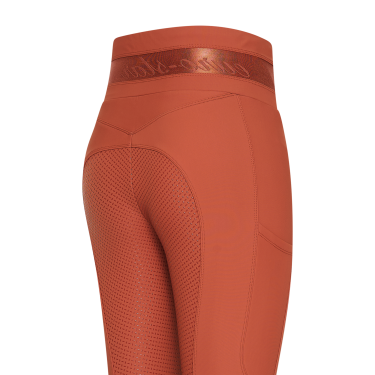 Legging de equitação Euro-Star Impress FullGrip Canela escura Laranja