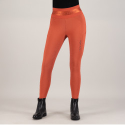 Legging de equitação Euro-Star Impress FullGrip Canela escura Laranja
