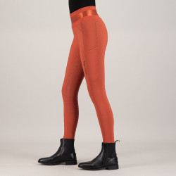 Legging de equitação Euro-Star Impress FullGrip Canela escura Laranja