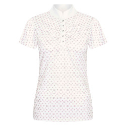 Polo em tecido Imperial Riding Roxy AOP Branco / rosa