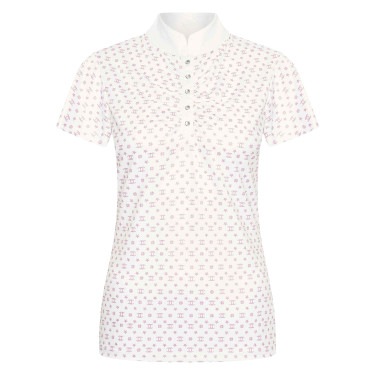 Polo em tecido Imperial Riding Roxy AOP Branco / rosa