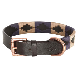 Coleira para cão HV Polo Chaya Castanho / azul-marinho