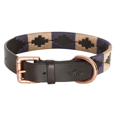 Coleira para cão HV Polo Chaya Castanho / azul-marinho