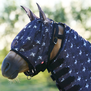 Máscara anti-moscas Imperial Riding Carly UV Pó de fada cinza AOP Motivos