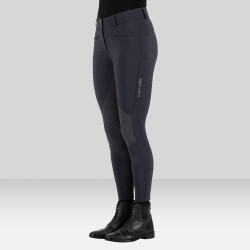 Calça de equitação Euro-Star Arista Connect Full Grip feminina Ímã Cinzento