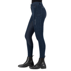 Calça de equitação Euro-Star Arista Denim FullGrip Marinho Azul-marinho