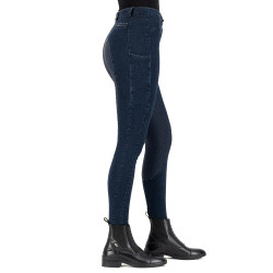 Calça de equitação Euro-Star Arista Denim FullGrip Marinho Azul-marinho