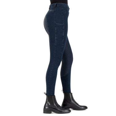 Calça de equitação Euro-Star Arista Denim FullGrip Marinho Azul-marinho
