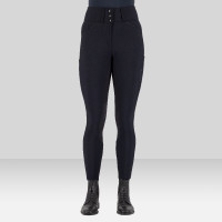Calça de equitação Euro-Star Aurelia Therma Connect Full Grip feminina Noite Azul