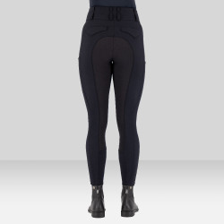 Calça de equitação Euro-Star Aurelia Therma Connect Full Grip feminina Noite Azul