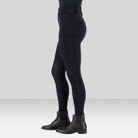 Calça de equitação Euro-Star Aurelia Therma Connect Full Grip feminina Noite Azul