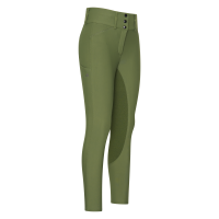 Calça de equitação Euro-Star Aurelia Therma Connect Full Grip feminina Oliva Verde