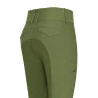 Calça de equitação Euro-Star Aurelia Therma Connect Full Grip feminina Oliva Verde