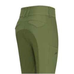 Calça de equitação Euro-Star Aurelia Therma Connect Full Grip feminina Oliva Verde
