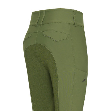 Calça de equitação Euro-Star Aurelia Therma Connect Full Grip feminina Oliva Verde