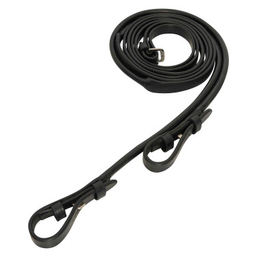 Riendas de cuero redondas y planas Imperial Riding Preto / prata