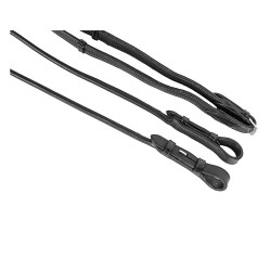 Riendas de cuero redondas y planas Imperial Riding Preto / prata