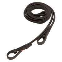 Rédeas de bridão de couro redondas e planas Imperial Riding Castanho-escuro / rosa dourado