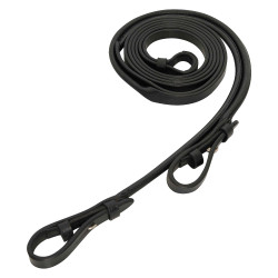 Rédeas de bridão de couro redondas e planas Imperial Riding Preto / prata