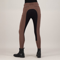 Calça de equitação Euro-Star Arielle Connect FullGrip feminina Caramelo Castanho