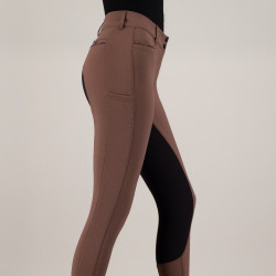 Calça de equitação Euro-Star Arielle Connect FullGrip feminina Caramelo Castanho