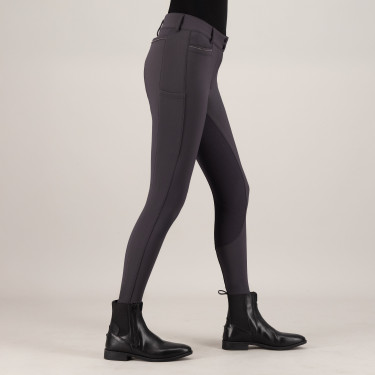 Calça de equitação Euro-Star Arielle Connect FullGrip feminina Cinza magnet Cinzento