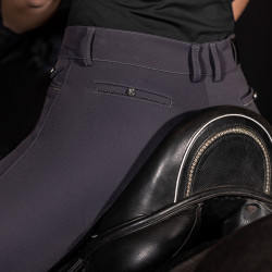 Calça de equitação Euro-Star Arielle Connect FullGrip feminina Cinza magnet Cinzento