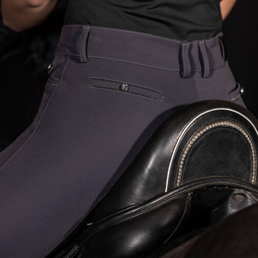 Calça de equitação Euro-Star Arielle Connect FullGrip feminina Cinza magnet Cinzento