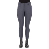 Calça de equitação Euro-Star Arielle Connect com grip nos joelhos feminino Cinza mesclado