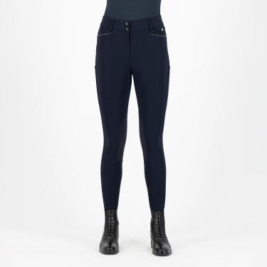 Calça de equitação Euro-Star Arielle Connect com grip nos joelhos feminino Noite Azul