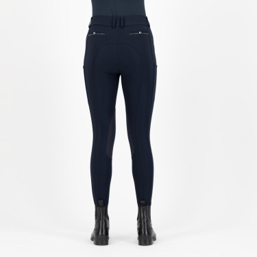 Calça de equitação Euro-Star Arielle Connect com grip nos joelhos feminino Noite Azul