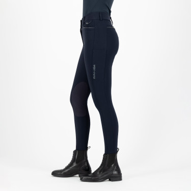 Calça de equitação Euro-Star Arielle Connect com grip nos joelhos feminino Noite Azul
