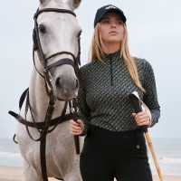 Polo anti-UV HV Polo Manja mulher Preto