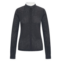 Polo de competição em mesh Imperial Riding Grandprix de manga comprida para mulher Preto
