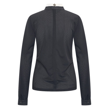 Polo de competição em mesh Imperial Riding Grandprix de manga comprida para mulher Preto