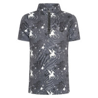 Polo de manga curta Imperial Riding Olivia AOP infantil Carvão vegetal Cinzento